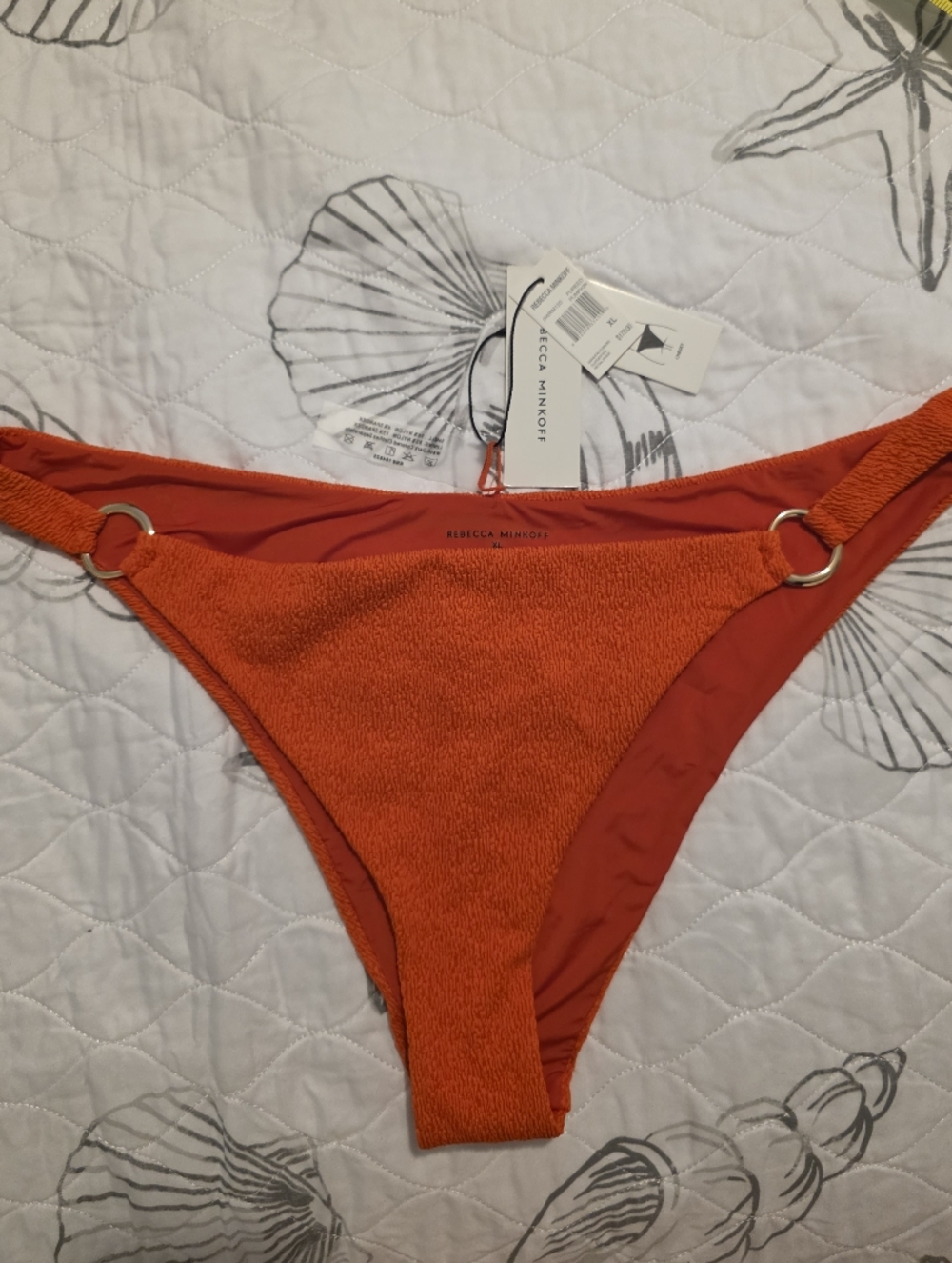 Rebecca Minkoff Orange Bikini Bottom with Ring Detail